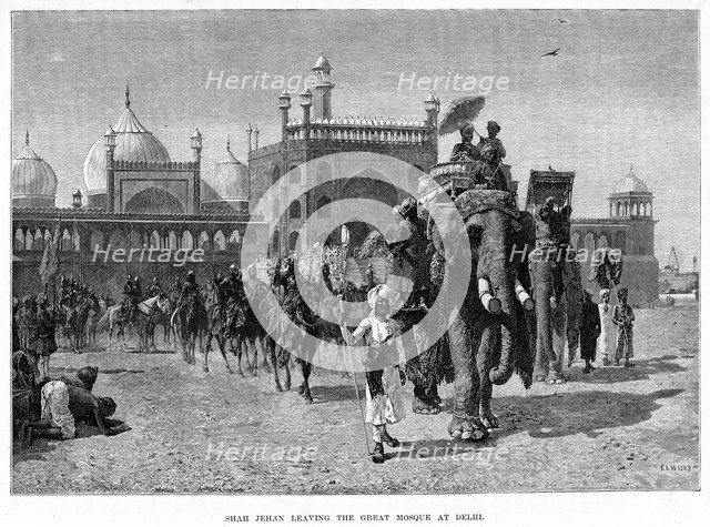 'Shah Jehan leaving the Great Mosque at Delhi', c19th century.Artist: Edwin Lord Weeks