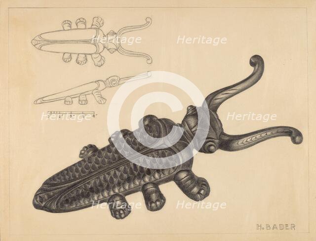 Bootjack, c. 1936. Creator: Herman Bader.