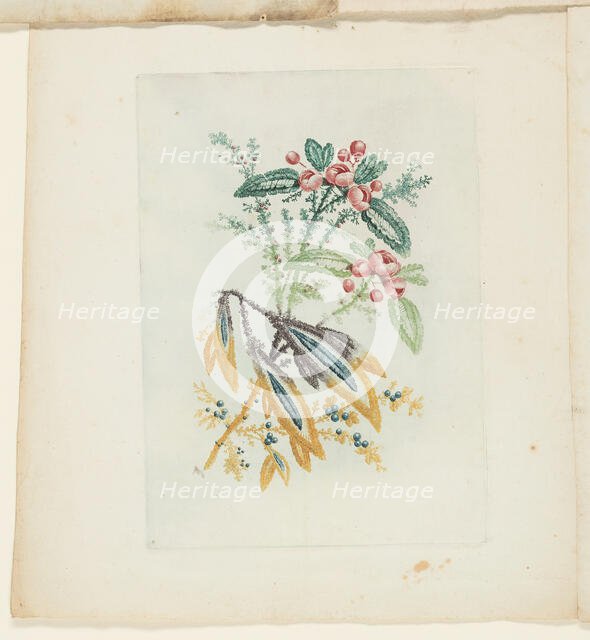 Plate, from New Suite of Notebooks of Ideal Flowers for Use by Draftsmen and Painters, c. 1795. Creator: Anne Allen.