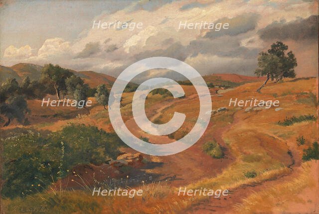 Landscape near Tivoli, Italy;Rocky Hills. Tivoli, 1845. Creator: Johan Thomas Lundbye.