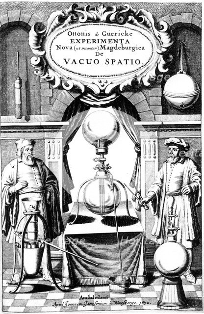 Title page of Experimenta Nova, ut vocant, Magdeburgica, de vacuo Spatio, (Amsterdam, 1672). Artist: Unknown