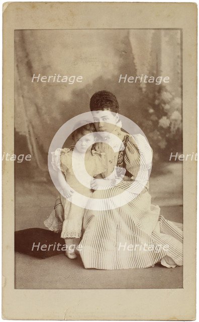 Grand Duchess Xenia Alexandrovna of Russia with Daughter Irina, c. 1882. Artist: Levitsky, Sergei Lvovich (1819-1898)