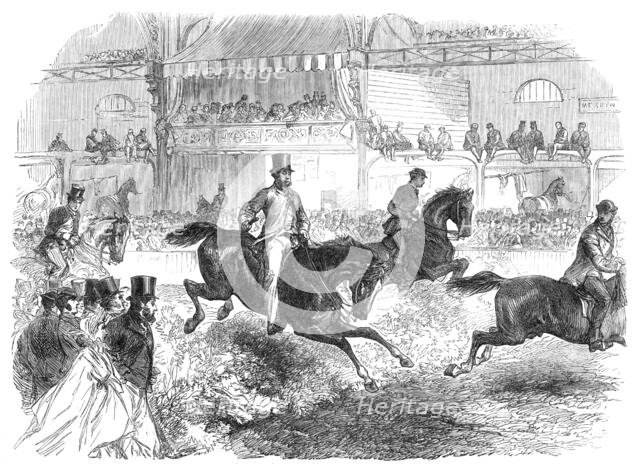 The Horse Show at Islington: trying the hunters, 1864. Creator: Unknown.