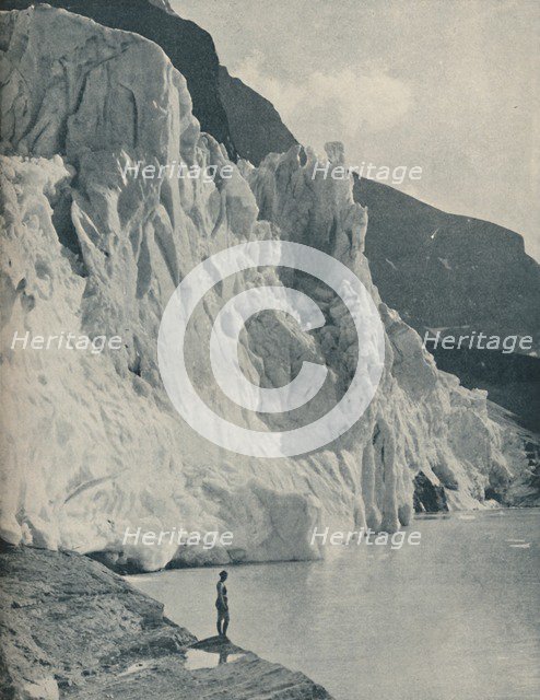 'Tumbling Glacier and Berg Lake on Canada's Loftiest Mountain', c1935. Artist: Mondiale.