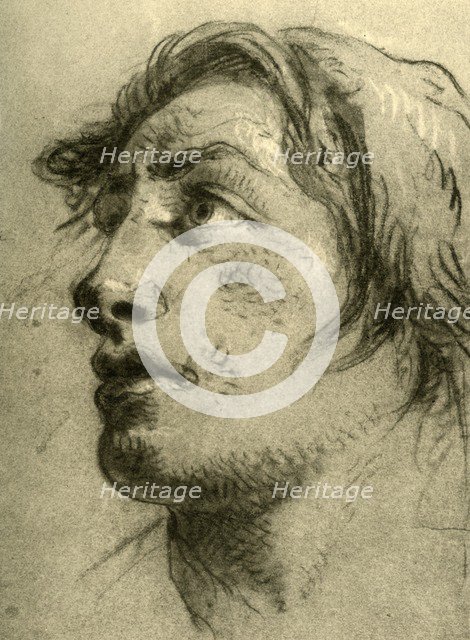 'Head of a Youth, almost in profile and looking up', mid 18th century, (1928). Artist: Giovanni Battista Tiepolo.