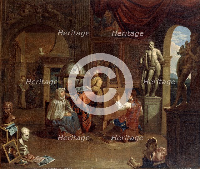 Artist studio scene, (1680-1720?).  Artist: Gerard Thomas