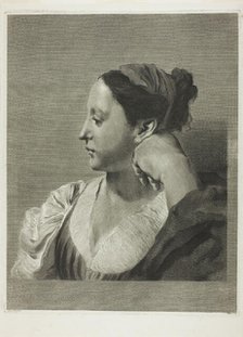 A Young Woman in Profile, 1750/59. Creator: Giovanni Marco Pitteri.