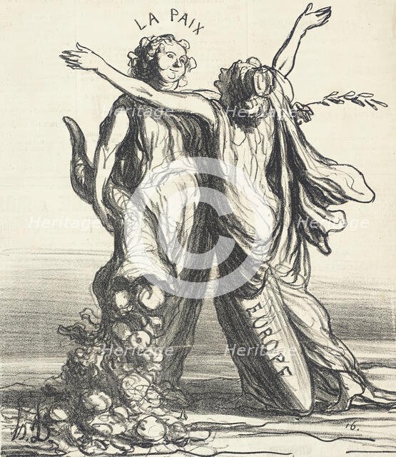 Un Baiser de circonstance, 1867. Creator: Honore Daumier.