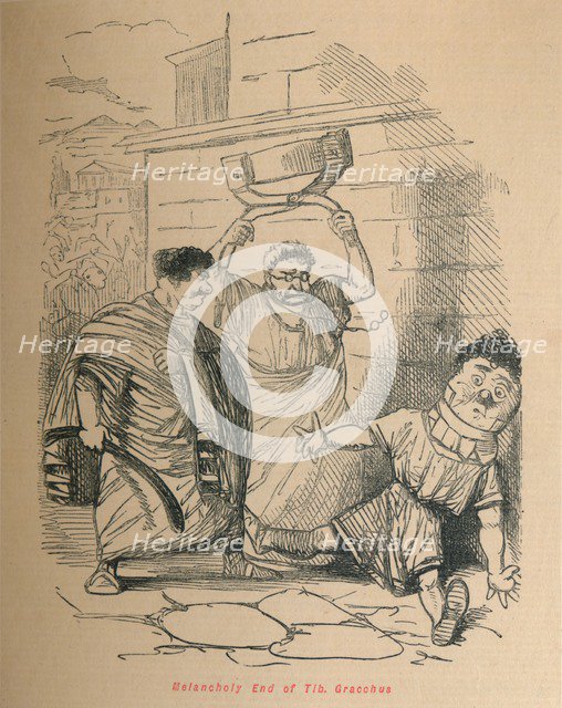 'Melancholy End of Tib Gracchus', 1852. Artist: John Leech.