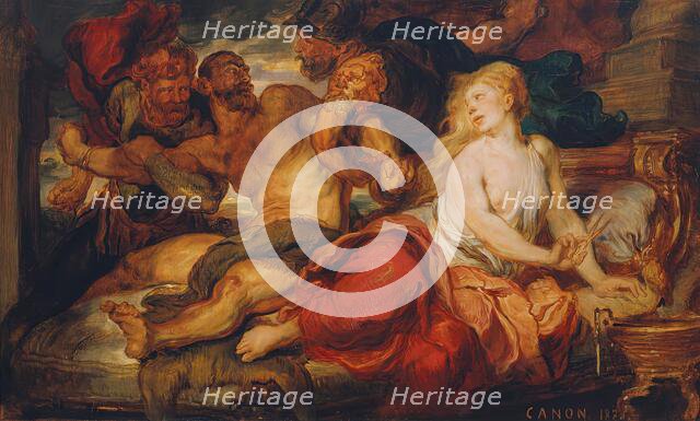 Samson and Delilah, 1875. Creator: Hans Canon.