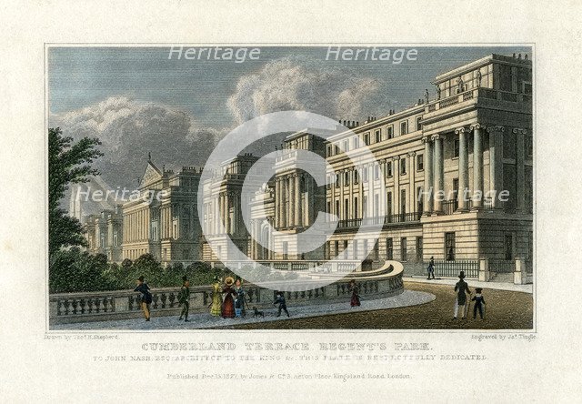 Cumberland Terrace, Regent's Park, London, 1827. Artist: J Tingle