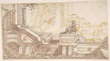 Quarter of a Design for a Trompe L'Oeil Ceiling Decoration, 17th century. Creator: Anon.