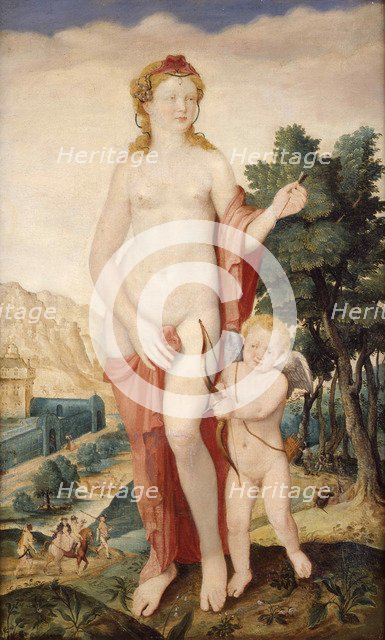 Venus and Amor, Second half of the16th cen.. Creator: De Heere, Lucas (1534-1584).