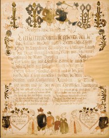 Birth and Baptismal Certificate, 1789. Creator: Unknown.