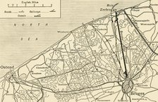 'Map showing the Canal System connecting Zeebrugge and Ostend with Bruges'...(c1920). Creator: Unknown.