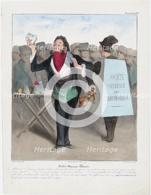 Plate 14: Robert Macaire Libraire, 1838.  Creator: Honore Daumier.