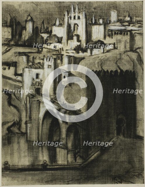 It's Lanes of Palaces Terraced Round the Slope, Toledo, c. 1903. Creator: Joseph J Pennell.