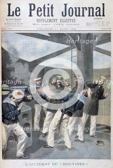 Accident on the French warship 'Bouvines', 1895. Artist: Oswaldo Tofani