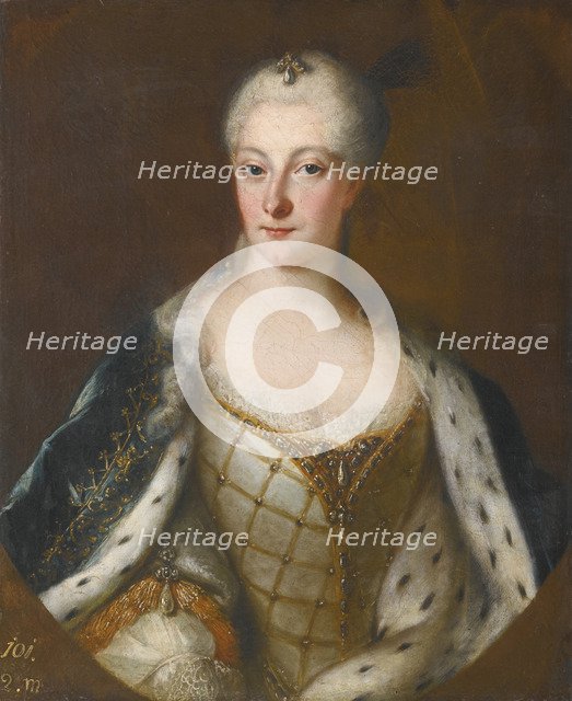 Portrait of Henriette Maria of Brandenburg-Schwedt (1702-1782). Artist: Pesne, Antoine, School (1683-1757)