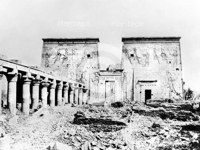 Temple of Isis, Philae, Nubia, Egypt, 1887. Artist: Henri Bechard