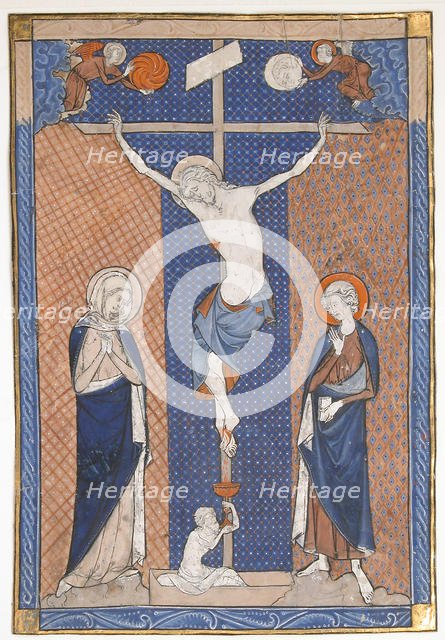 Manuscript Leaf with the Crucifixion, from a Missal, ca. 1270-80. Creator: Unknown.