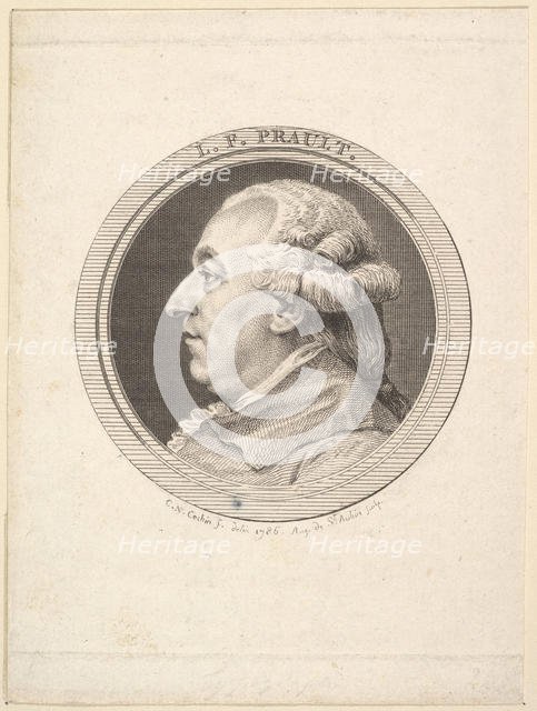 Portrait of L. F. Prault, 1787. Creator: Augustin de Saint-Aubin.