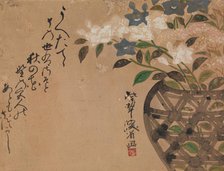 Bellflowers in Basket, 18th century. Creator: Ogata Kenzan.