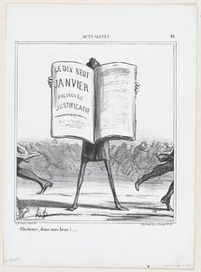Electeurs, dans mes bras!..., 1869.  Creator: Honore Daumier.
