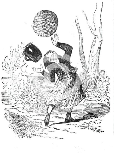 Little Red Riding Hood drops the butter and cake, 1842. Creator: Unknown.