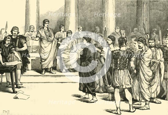 'The Caitlinarian Conspirators Before The Senate', 1890.   Creator: Unknown.