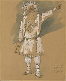 Grandfather Frost. Costume design for the opera Snow Maiden by N. Rimsky-Korsakov, 1885. Artist: Vasnetsov, Viktor Mikhaylovich (1848-1926)