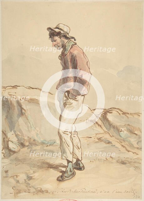 A Sailor Standing on the Shore, 1859-60. Creator: Paul Gavarni.
