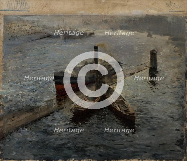 On the Neva, late 19th-early 20th century. Creator: Dimitri A. Schtjerbinoffskij.