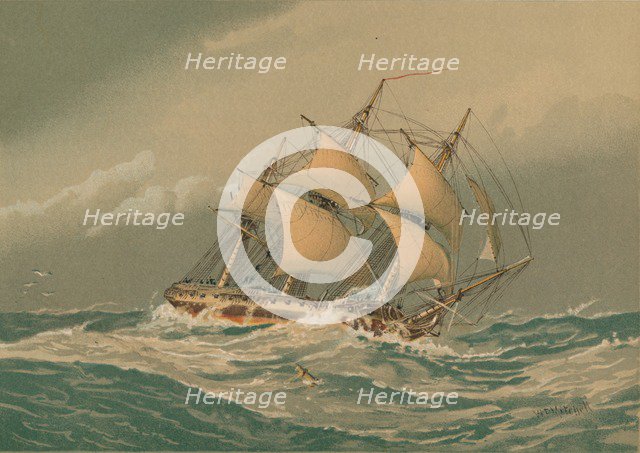 'A 28-Gun Frigate, about 1794', c1890. Artist: William Frederick Mitchell.