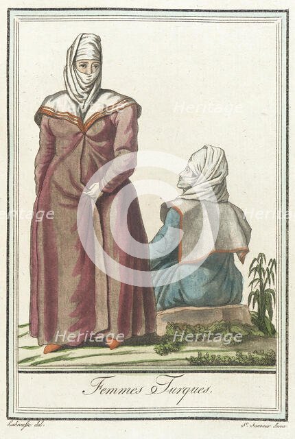 Costumes de Différents Pays, 'Femmes Turques', c1797. Creators: Jacques Grasset de Saint-Sauveur, LF Labrousse.