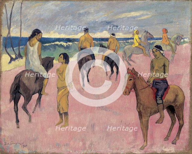 On Horseback at Seashore (II).