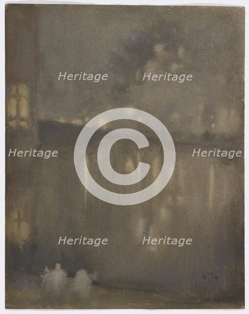 Nocturne: Grey and Gold?Canal, Holland, 1882. Creator: James Abbott McNeill Whistler.