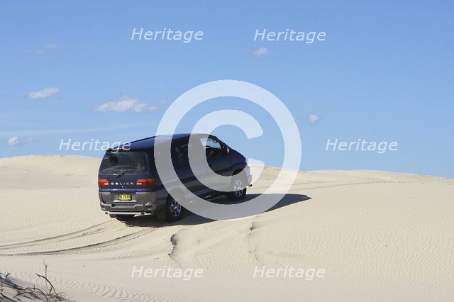 Mitsubishi Delica Space Gear V6 1996 in sand dunes New South Wales Australia Artist: Unknown.