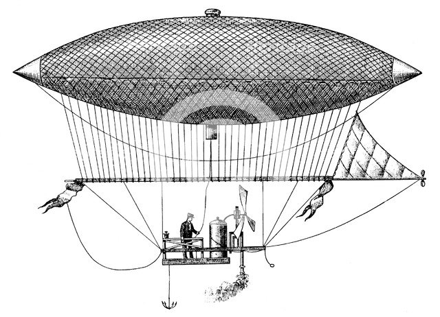 Henri Giffard's steerable airship of 1852, 1903. Artist: Unknown