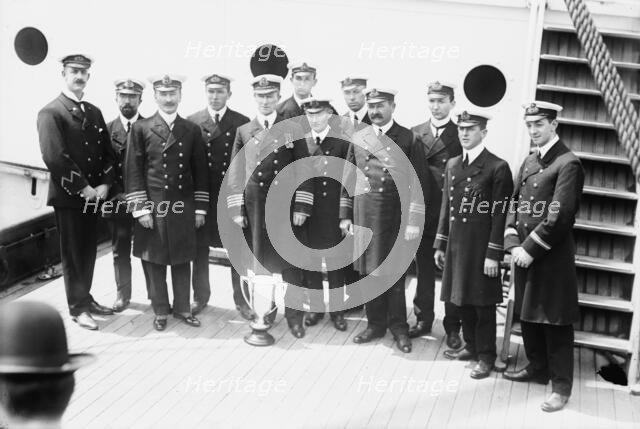 Capt. Rostron & under officers of CARPATHIA [ship], 1912. Creator: Bain News Service.