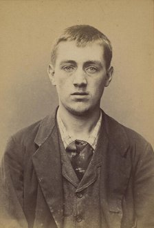 Peticolin. Henri. 23 ans, né le 8/6/71 à Goersdorf (Bas-Rhin). Vernisseur. Anarchiste. 2/7..., 1894. Creator: Alphonse Bertillon.