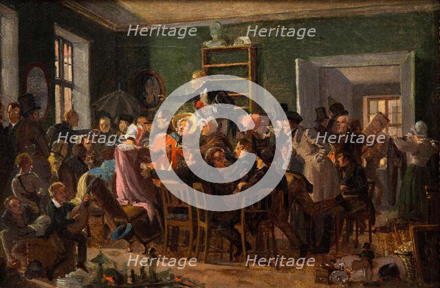 Scene from an auction, 1835. Creator: Wilhelm Marstrand.