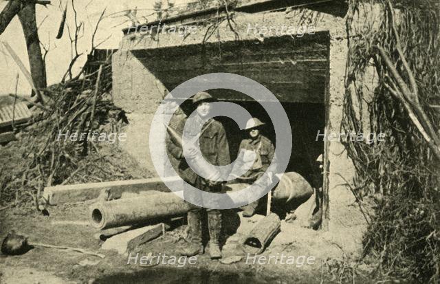 '....a captured 8-inch naval gun in its concrete emplacement', First World War, c1917, (c1920). Creator: Unknown.