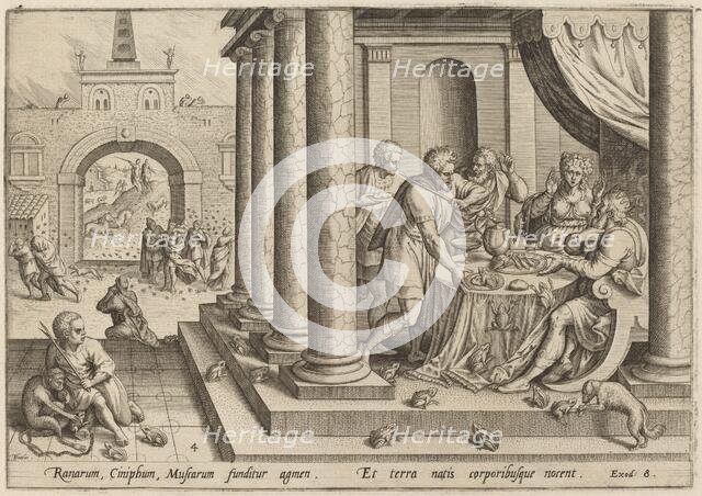 The Plague of Frogs, 1585. Creator: Johann Sadeler I.