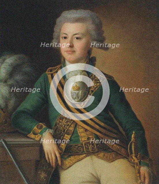 Portrait of Yakov Ivanovich Likhachov, Podporuchik of the Semyonovsky Life-Guards Regiment, 1792. Artist: Kamezhenkov, Ermolay Dementyevich (1760-1818)
