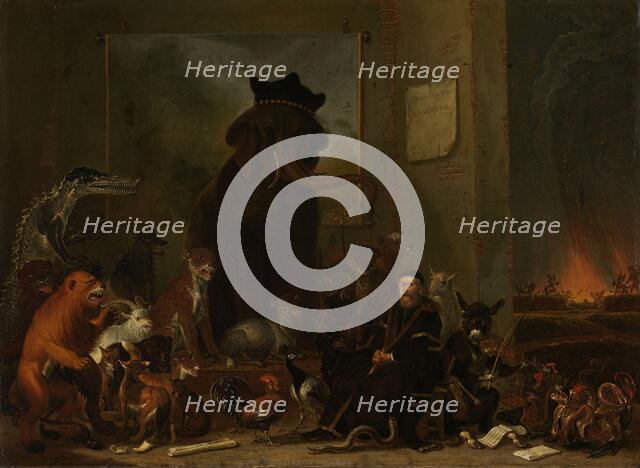 Satire on the trial of Johan van Oldenbarneveldt, 1663. Creator: Cornelis Saftleven.