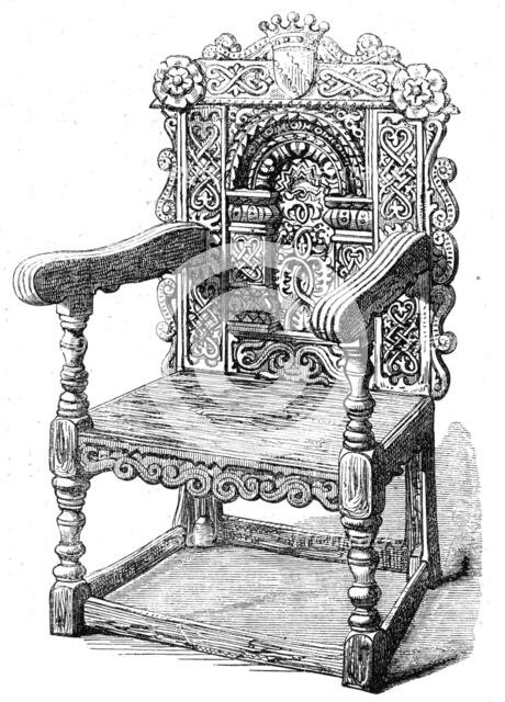 "My Lady's Chair", at Corby Castle, formerly belonging to the Countess of Derwentwater, 1862. Creator: Unknown.