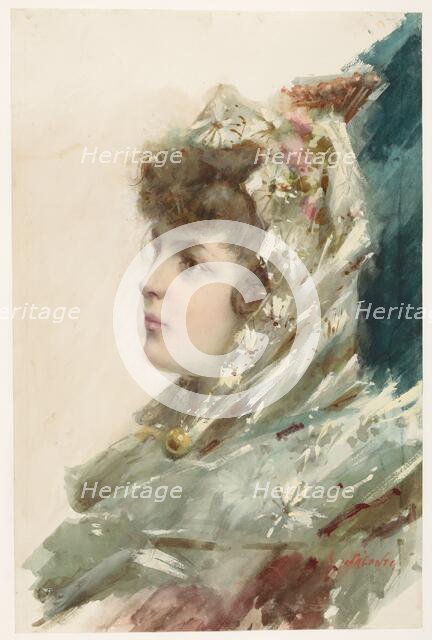 Bust of a young woman, in profile to the left, 1800-1892. Creator: A. Salanti.