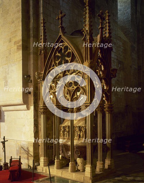 Tomb of King Pere III of Aragon, the Great, Monastery of Santes Creus, Aiguamúrcia, Spain, 2008.  Creator: LTL.