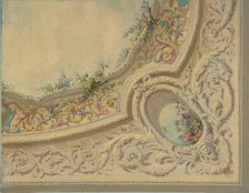 Design for the decoration of a ceiling in the house of Baron Malet, Jouy-en-Josas..., 2nd half 19th  Creators: Jules-Edmond-Charles Lachaise, Eugène-Pierre Gourdet.